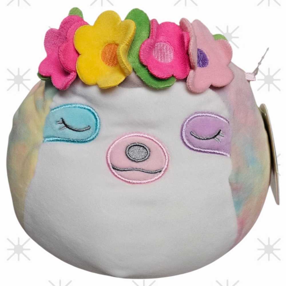 Squishmallows Pastel Sloth with Flower Crown